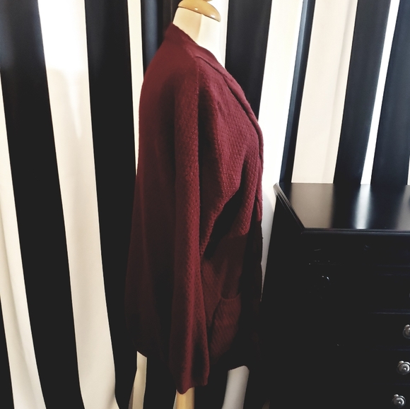 Oversized Deep Burgundy Cardigan - Picture 7 of 11